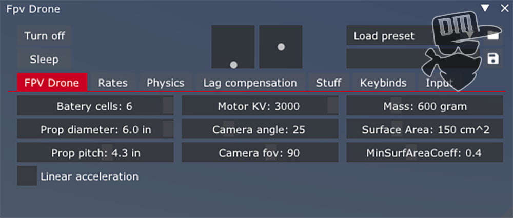 FPV Drone Assetto Corsa settings