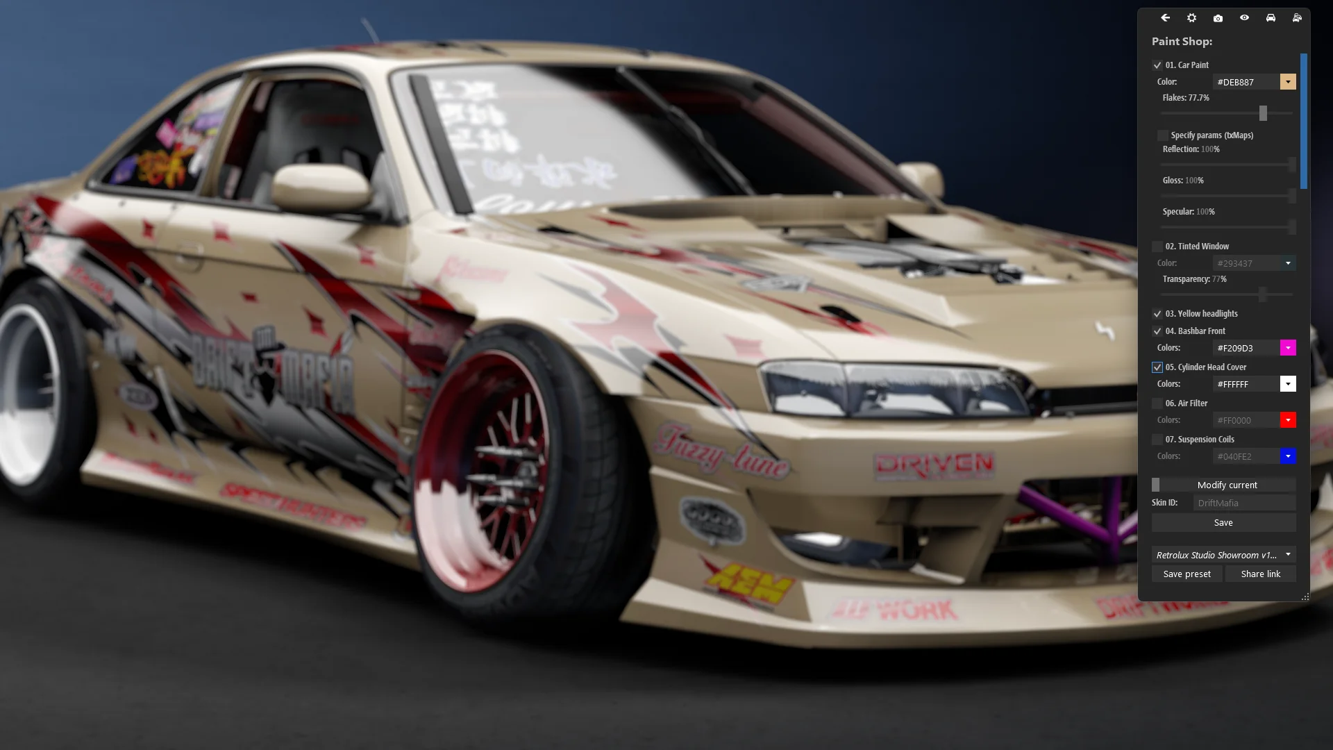 Nissan 240SX S14 Drift content manager paint shop